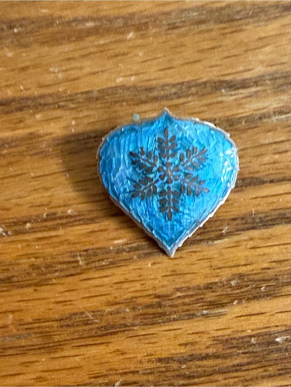 Vintage Siam Sterling Silver Blue Enamel Brooch Pin Snowflake Center Design